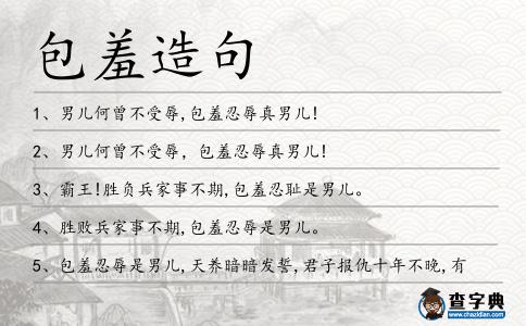 包羞造句