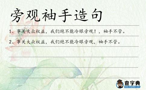 旁觀袖手造句
