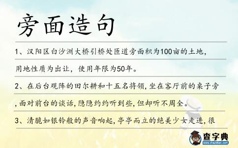 旁面造句