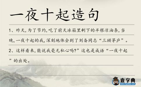一夜十起造句