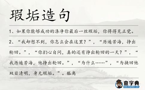 瑕垢造句