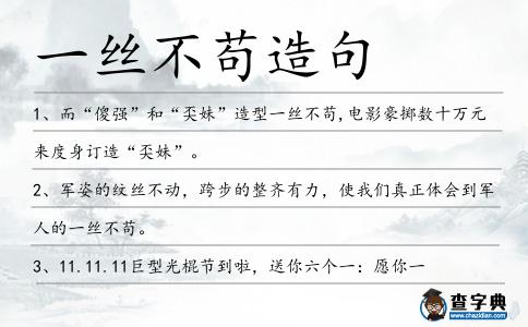 一絲不茍造句