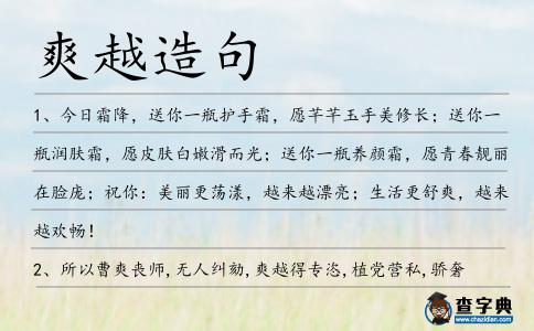 爽越造句