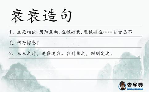 衰衰造句