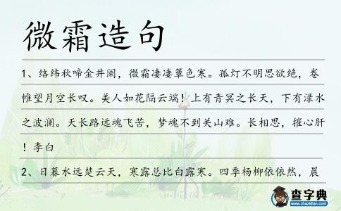 微霜造句