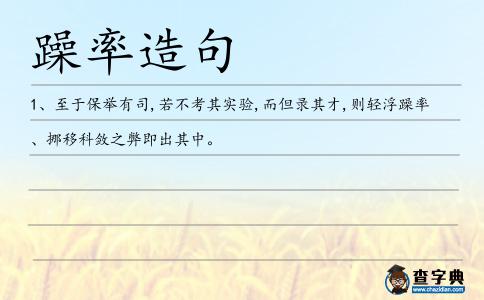 躁率造句