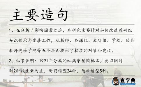 主要造句