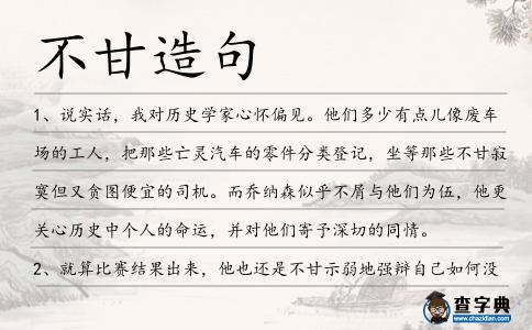 不甘造句