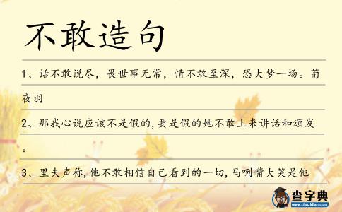 不敢造句