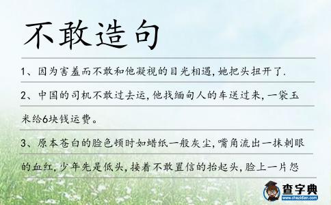 不敢造句