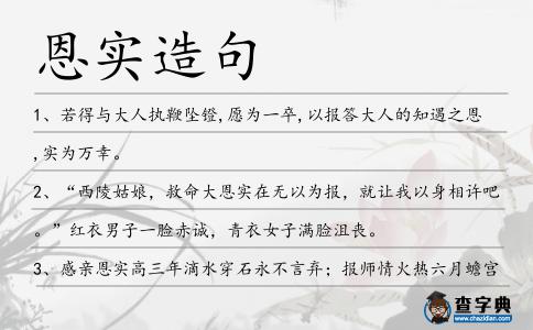 恩實造句