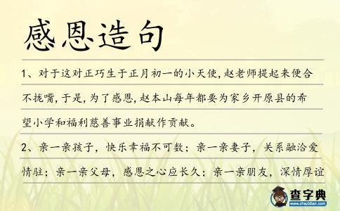 感恩造句