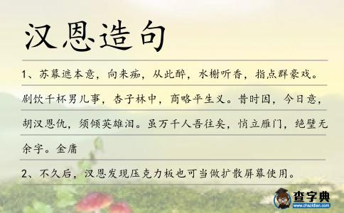 漢恩造句