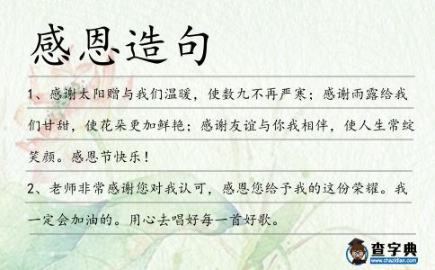感恩造句