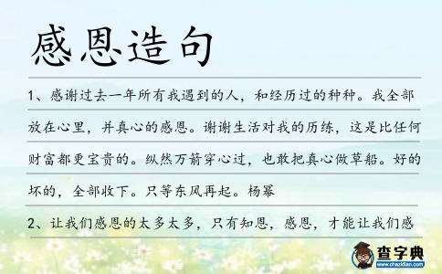 感恩造句