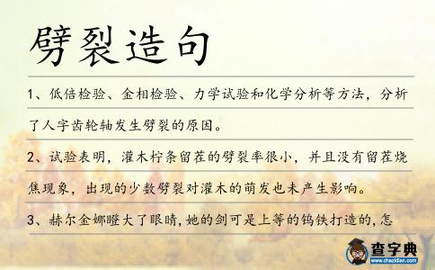 劈裂造句