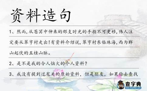 資料造句