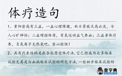 體療造句