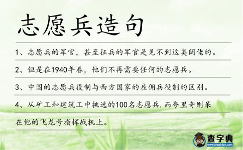 志愿兵造句