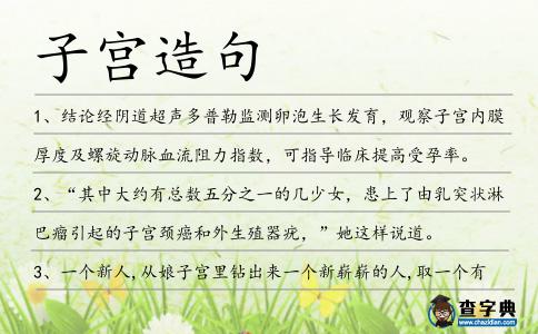 子宮造句