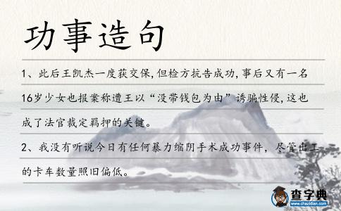 功事造句