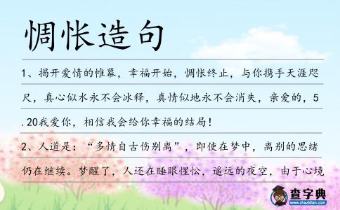 惆悵造句