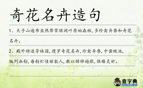奇花名卉造句