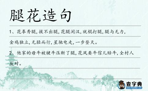 腿花造句