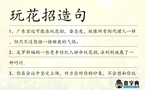 玩花招造句