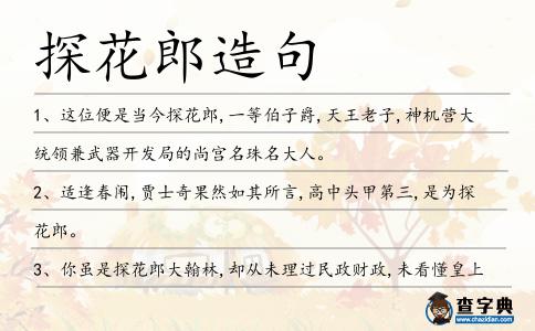 探花郎造句