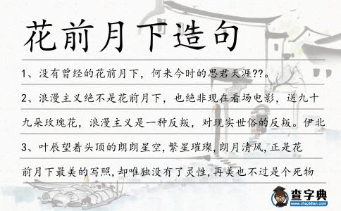 花前月下造句