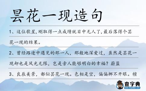 曇花一現造句