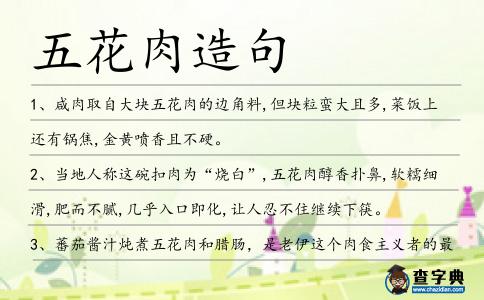 五花肉造句