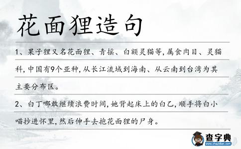花面貍造句