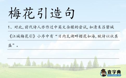 梅花引造句