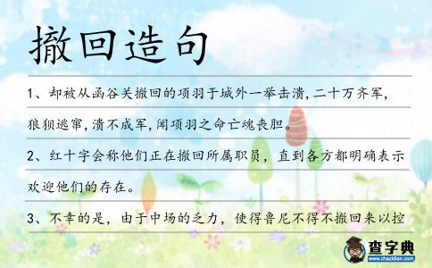 撤回造句