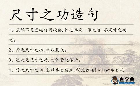 尺寸之功造句