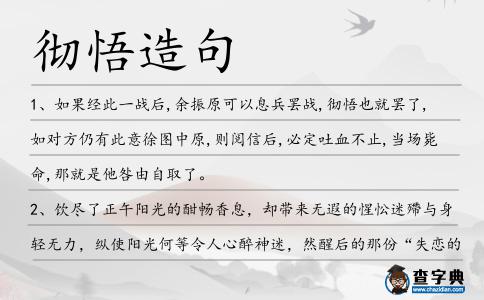 徹悟造句