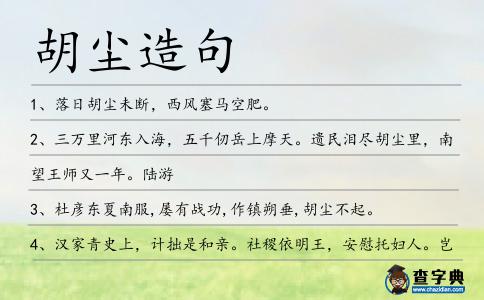 胡塵造句