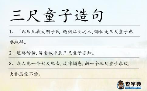 三尺童子造句