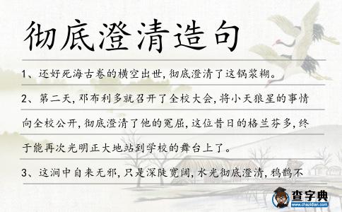 徹底澄清造句