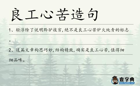 良工心苦造句