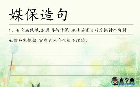 媒保造句