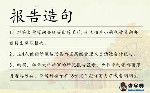 報告造句