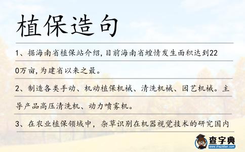植保造句