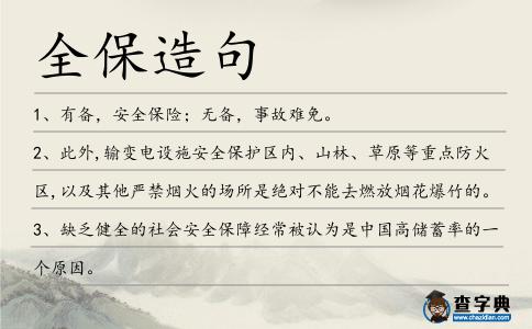 全保造句