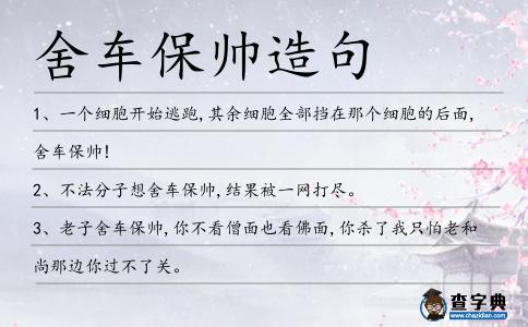 舍車保帥造句