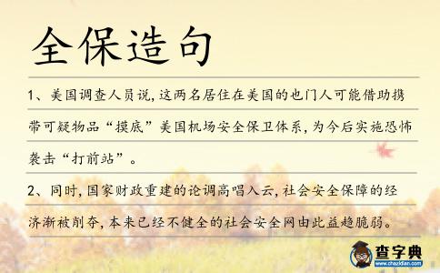 全保造句