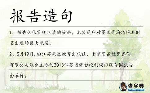 報告造句