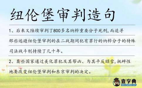 紐倫堡審判造句